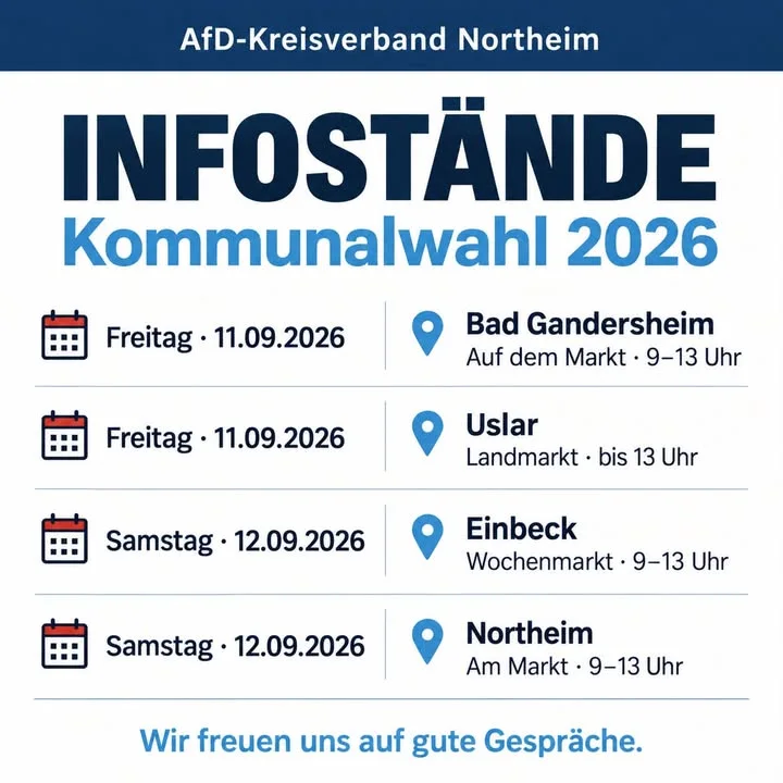 Unsere Infostände zur Kommunalwahl: Wer uns persönlich kennenlernen, Informationsmate …