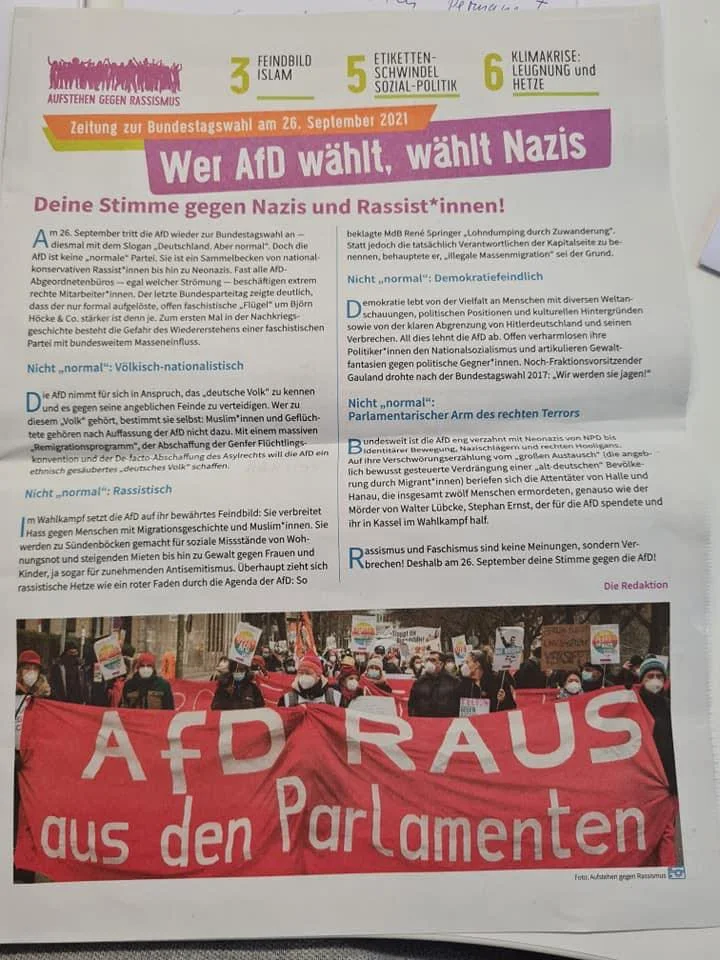 Heute Infostand in Einbeck